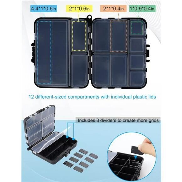 Small Plastic Tackle Box Set of 4 Fishing Organizer Storage Containers with Lids - Picture 4 of 7